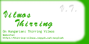 vilmos thirring business card